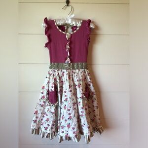 Mustard Pie Sleeveless Floral Twirl Dress Girls 5